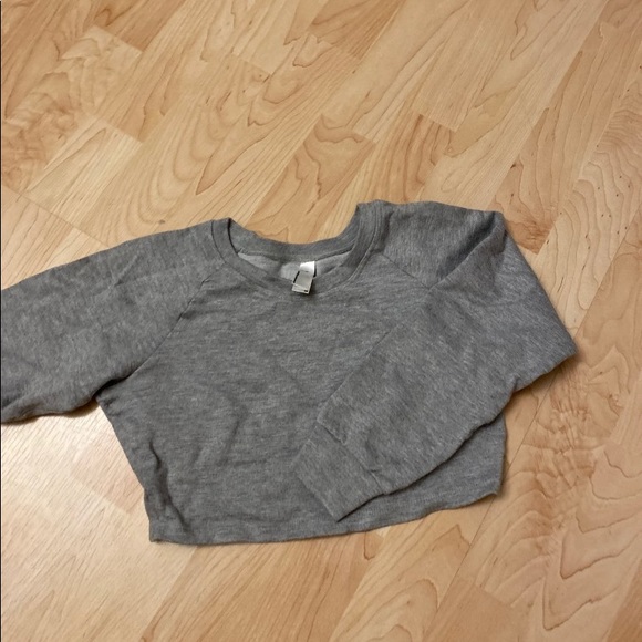 American apparel grey crop top sweater long sleeve - Picture 1 of 2